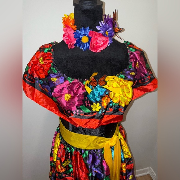 Colorful Floral Mexican Dress - Picture 4 of 5